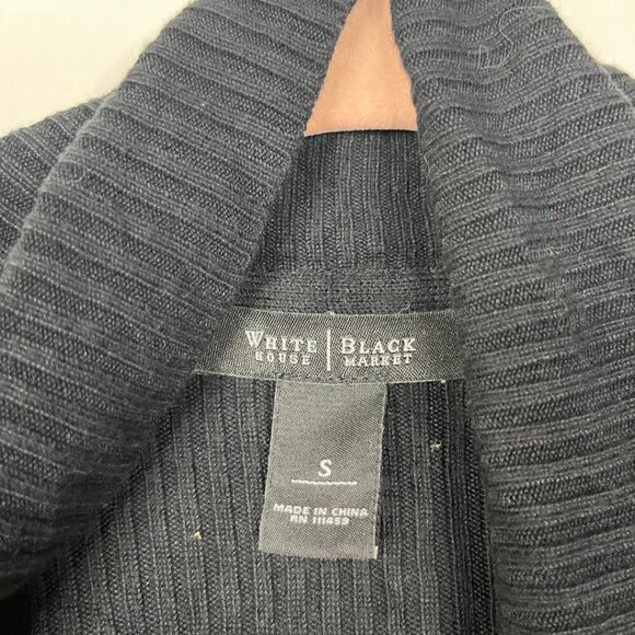 2/$30 White House Black Market Open Draped Cardigan Short Sleeve Black #8732 - Picture 4 of 6